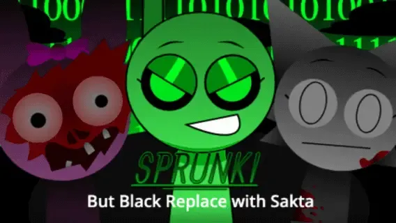 Sprunki But Black Replace with Sakta